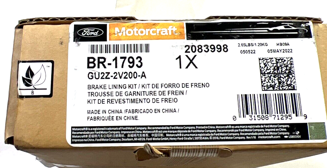 Genuine OEM Ford Rear Disc Brake Pad Set Motorcraft BR1793