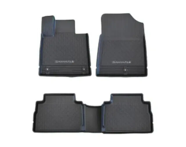 Genuine Hyundai Santa Fe 4pc All Season Fitted Floor Mat Set Black S2F13AU200