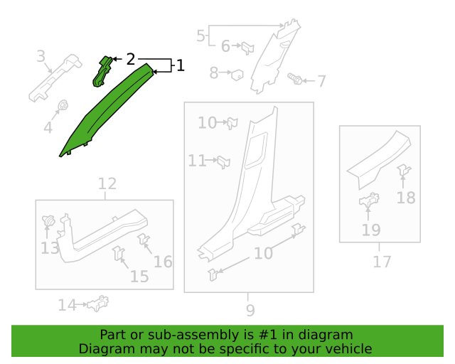 Genuine OEM Ford Escape Windshield Pillar Trim 2020-2022 LJ6Z7803598AC