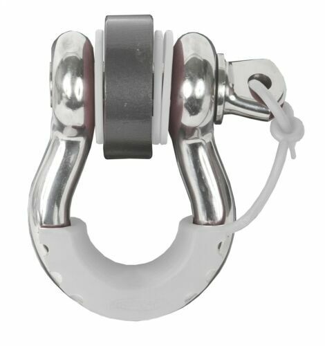 New White Locking D-Ring Shackle Isolators for Jeep Wrangler Daystar KU70058WH