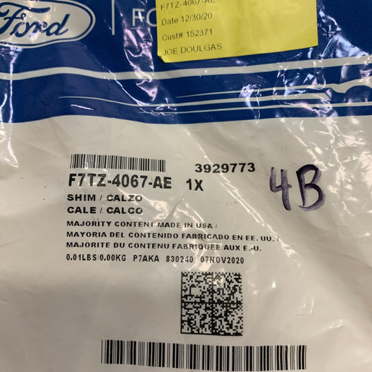 Genuine Oem Ford Shim 3929773 F7TZ-4067-AE