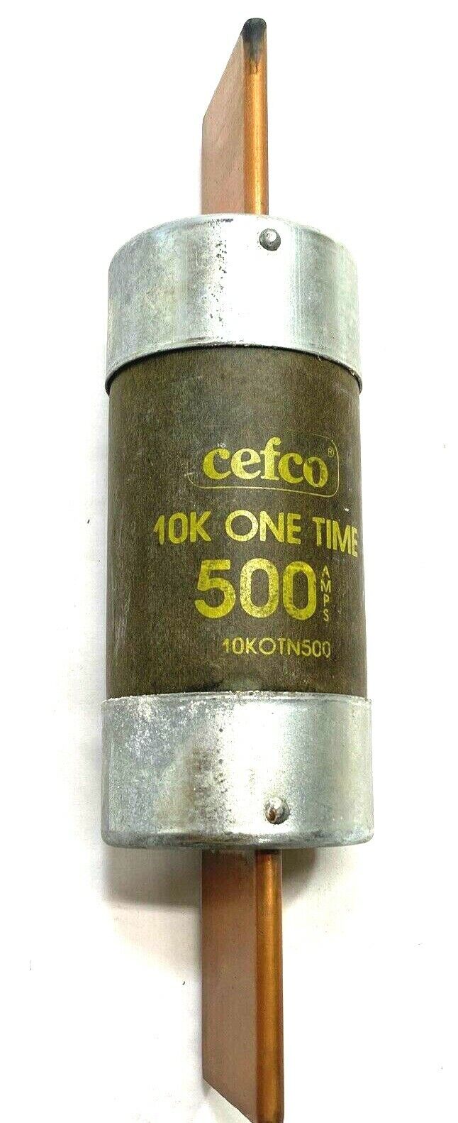 New Cefco 500 Amp 250 Volt AC Class H One Time Fuse 10KOTN500