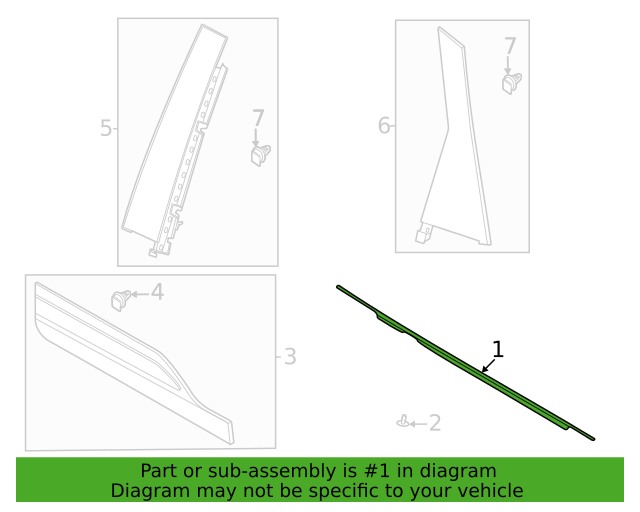 Genuine OEM Ford Escape Rear Left Door Window Belt Molding 20-21 LJ6Z7825861A