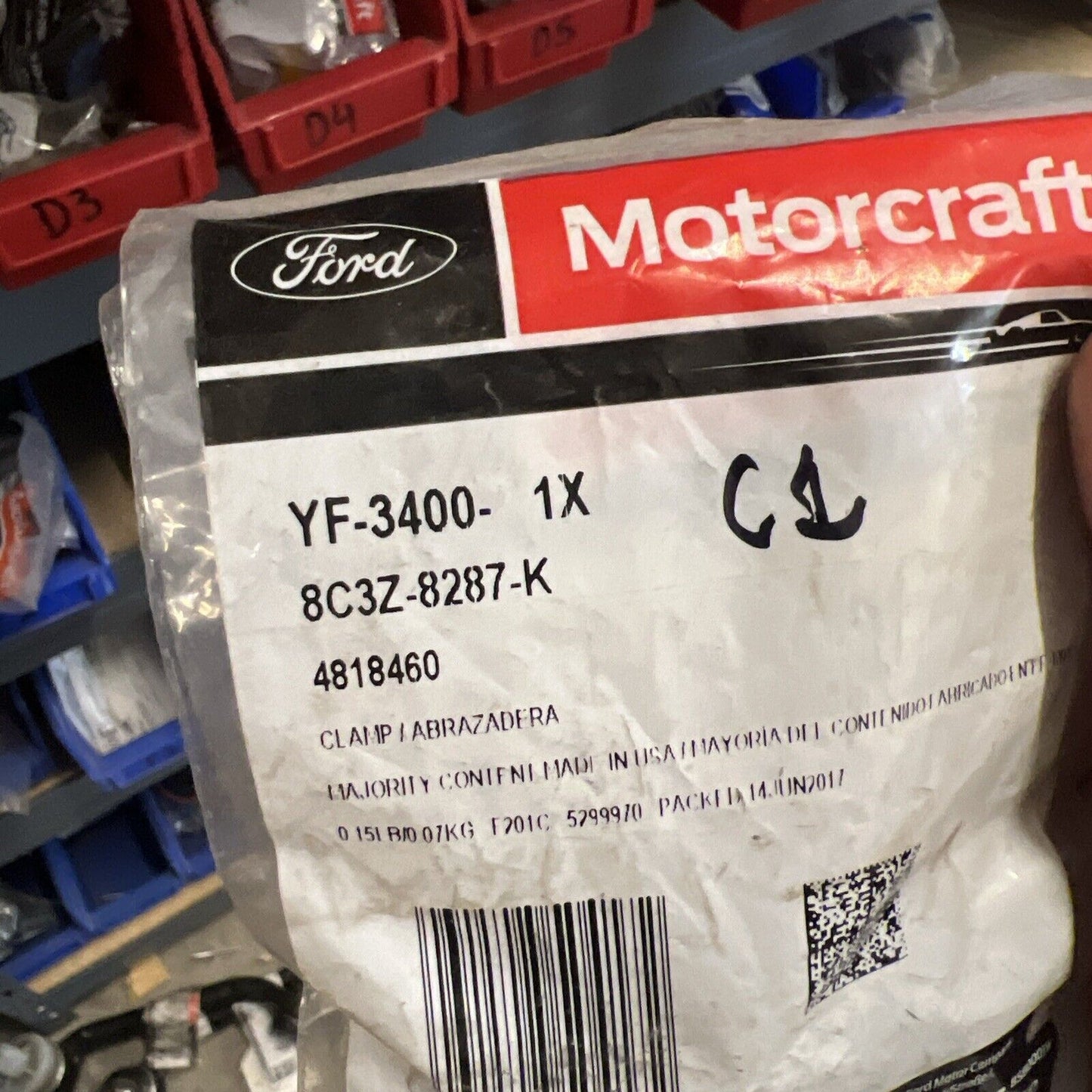 Genuine OEM Ford Clamp Hose Motorcraft YF3400