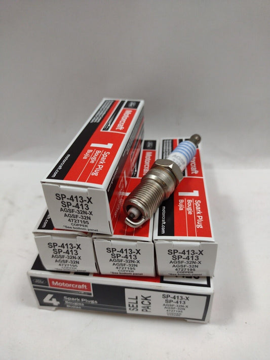 4 Pack Genuine OEM Ford Motorcraft SP413 Spark Plugs, 4 Pack