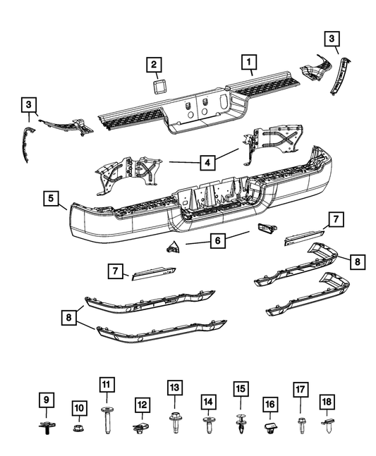 Genuine Mopar Rear Valance Left Driver Side 68451139AA