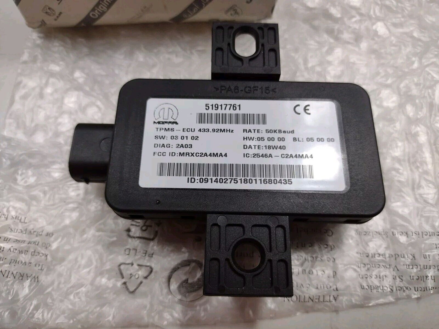 Genuine Mopar Tire Pressure Monitoring Module 68263891AA