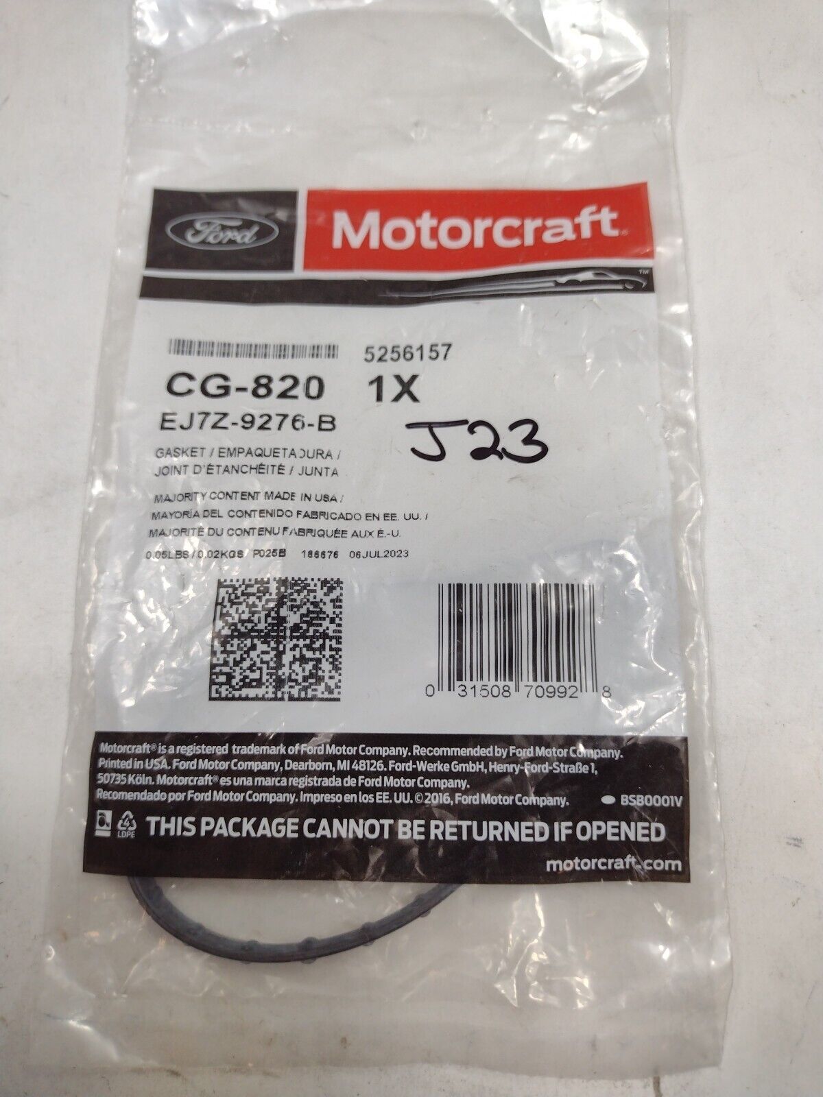 Genuine OEM Ford Gasket EJ7Z-9276-B  Motorcraft CG820