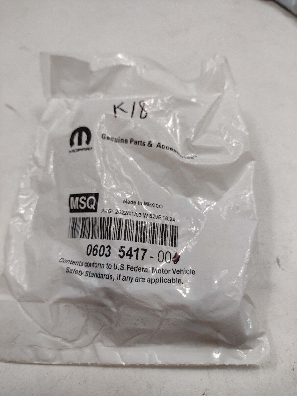 1 Single* Genuine Mopar Oil Drain Plug (QTY 1) 6035417