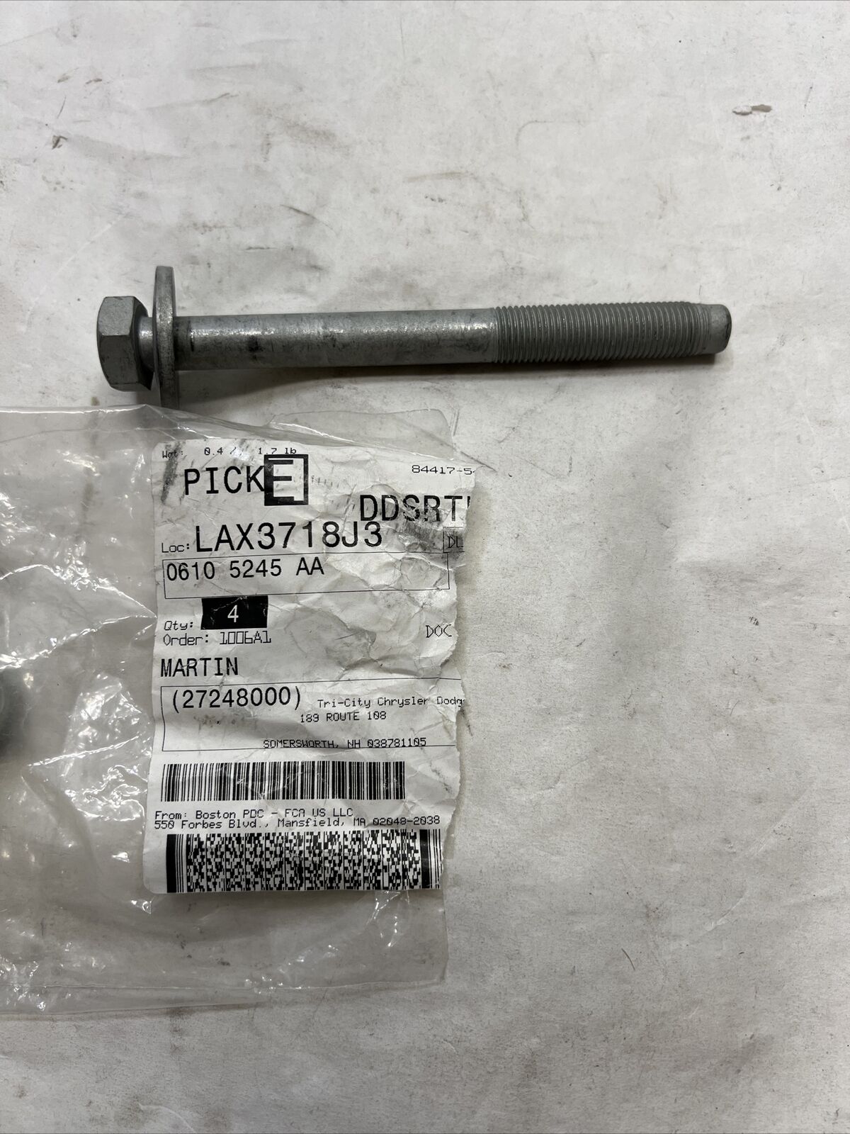 1 Single* New OEM Mopar Journey  2009-2020 Hex Head Bolt 6105245AA