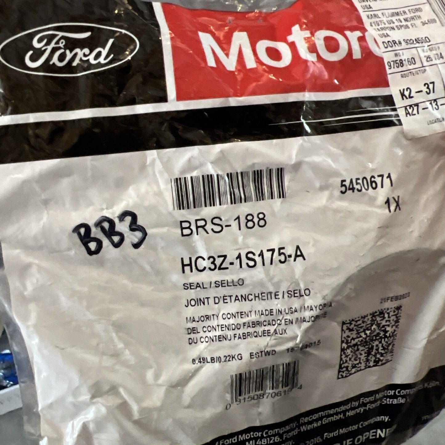 HC3Z1S175A OEM Ford Rear Axle Seal 2017-2024 Super Duty