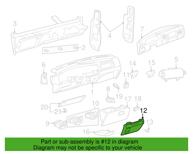 Genuine Ford Excursion Instrument Panel Dash-Center Panel 2005 5C3Z25044D70AAC