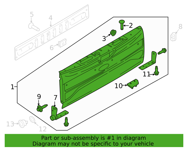 Genuine OEM Ford F250 F350 Superduty Tailgate Assembly 2017-2019 HC3Z9940700A