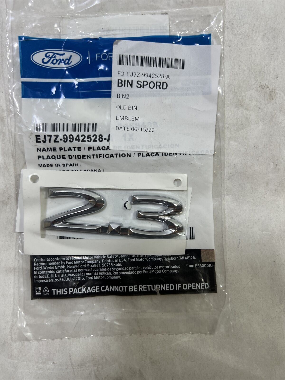 Genuine OEM Ford MKC Emblem 2015-2019 EJ7Z9942528A