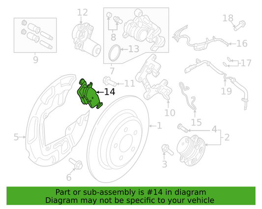 Genuine OEM Ford Edge Rear Disc Brake Pad Set 2019-2023 K2GZ2200A