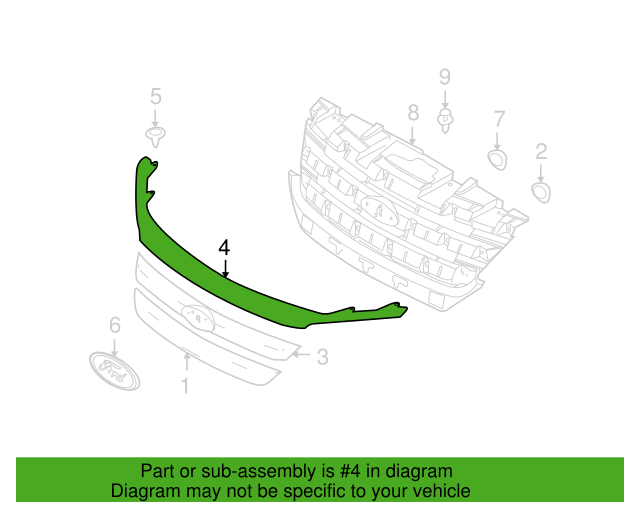 Genuine OEM Ford Fusion Radiator Grille 2010-2012 BE5Z8200AA