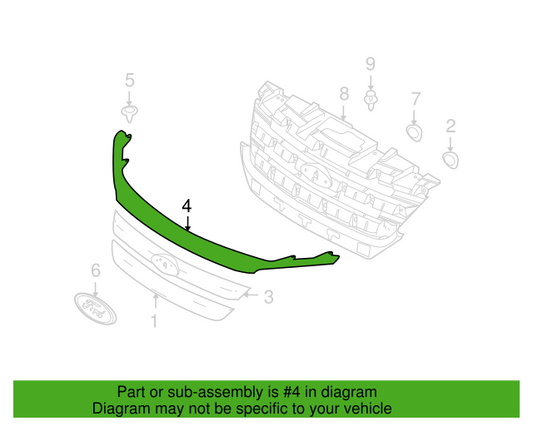 Genuine OEM Ford Fusion Radiator Grille 2010-2012 BE5Z8200AA