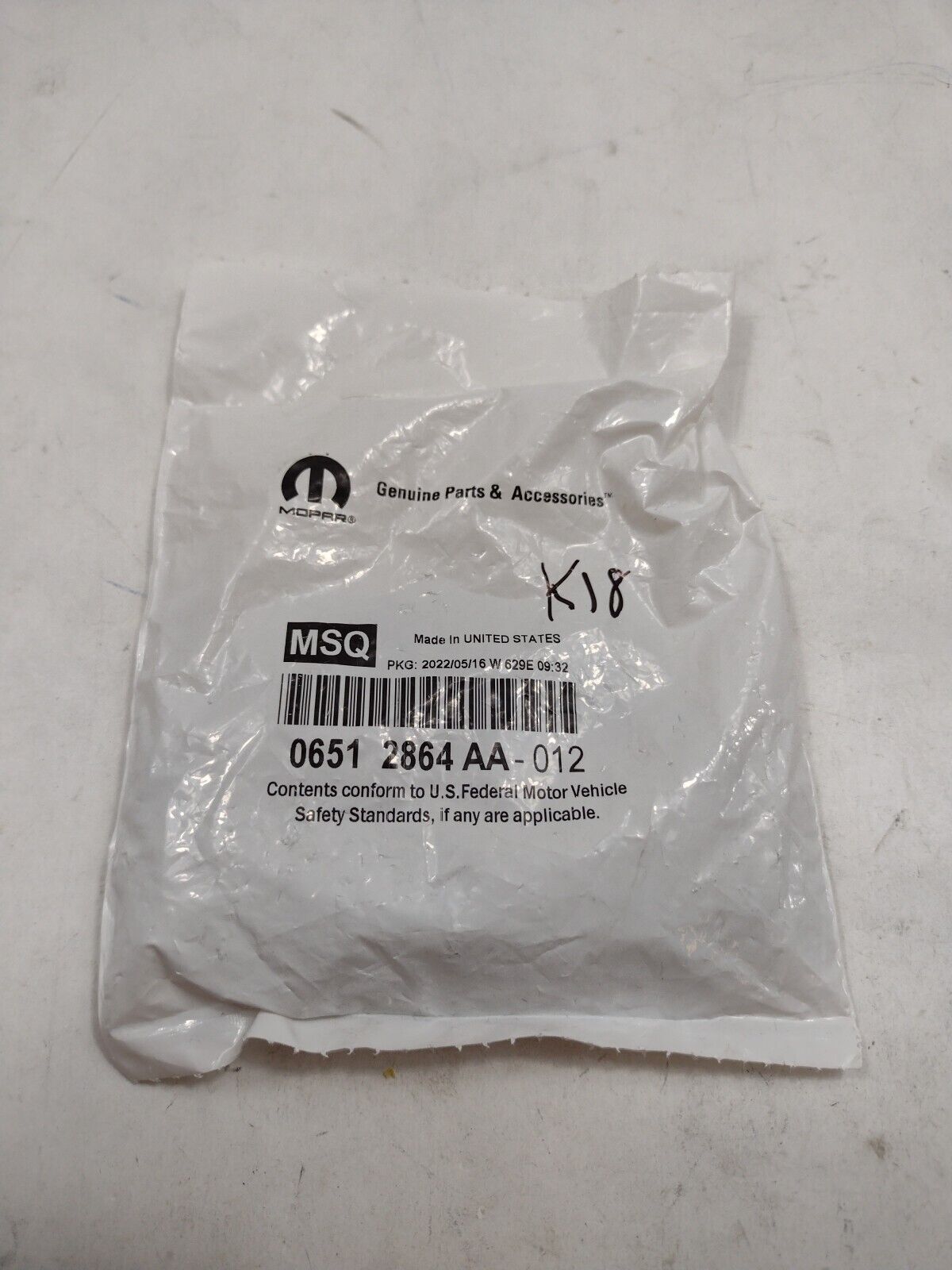 Genuine Mopar Hex Nut And Washer 6512864AA          Package Of 12