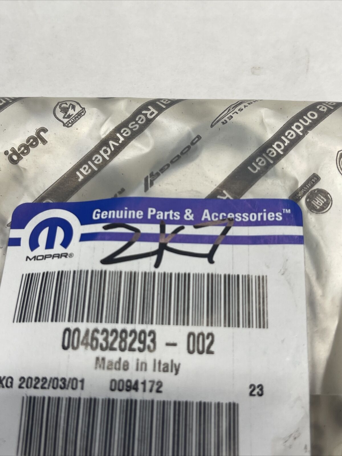 Genuine Mopar Egr Tube Gasket 68211320AA