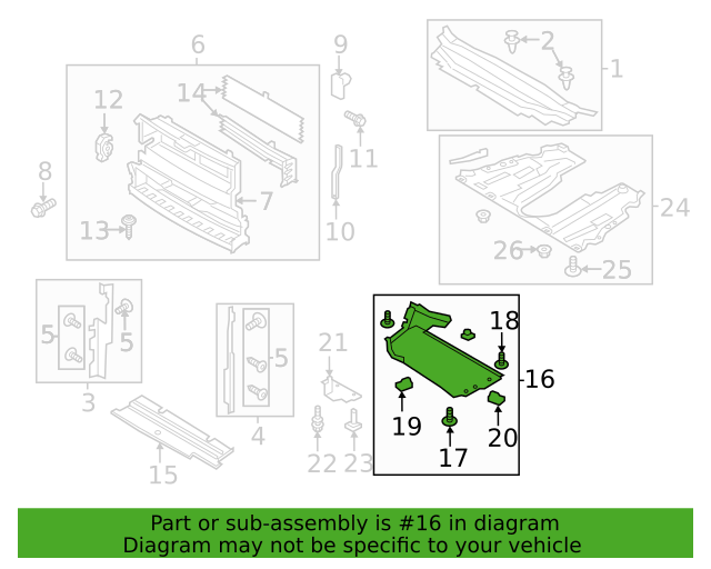 Genuine OEM Ford Fusion Radiator Support Splash Shields-Lower Shield HS7Z8310R