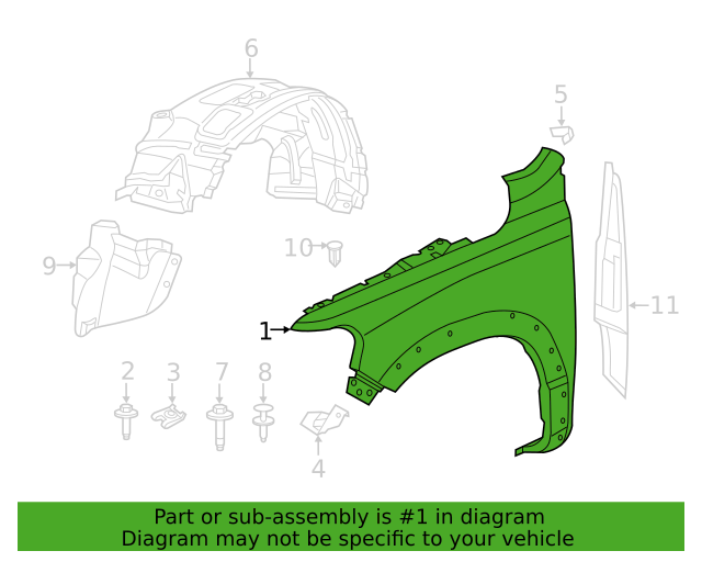 New OEM Genuine Mopar 1500 2019-2024 Left Fender Panel 68276309AA