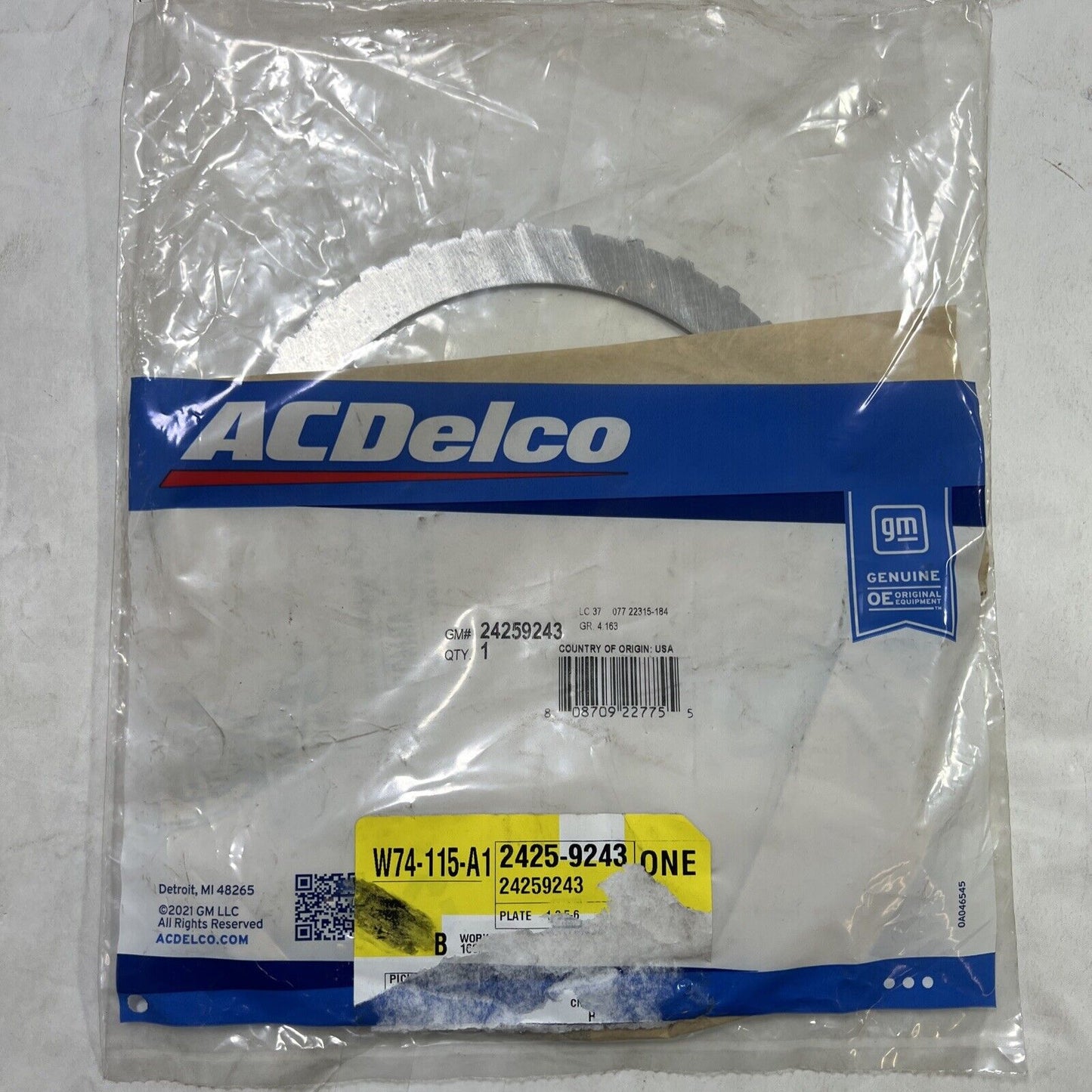 Genuine OEM GM ACDelco Canyon Transmission Clutch Friction Plate 15-24 24259243