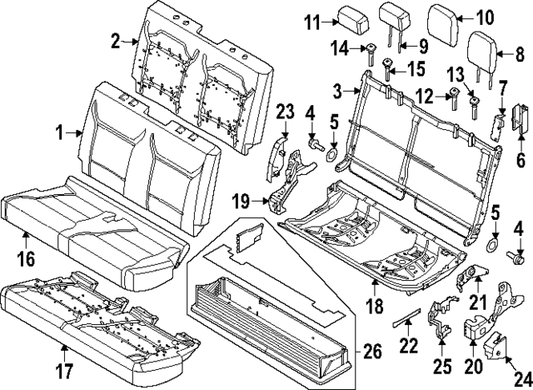 Genuine OEM Ford F-250 Super Duty Storage Box 2023-2024 PC3Z26310B17AA