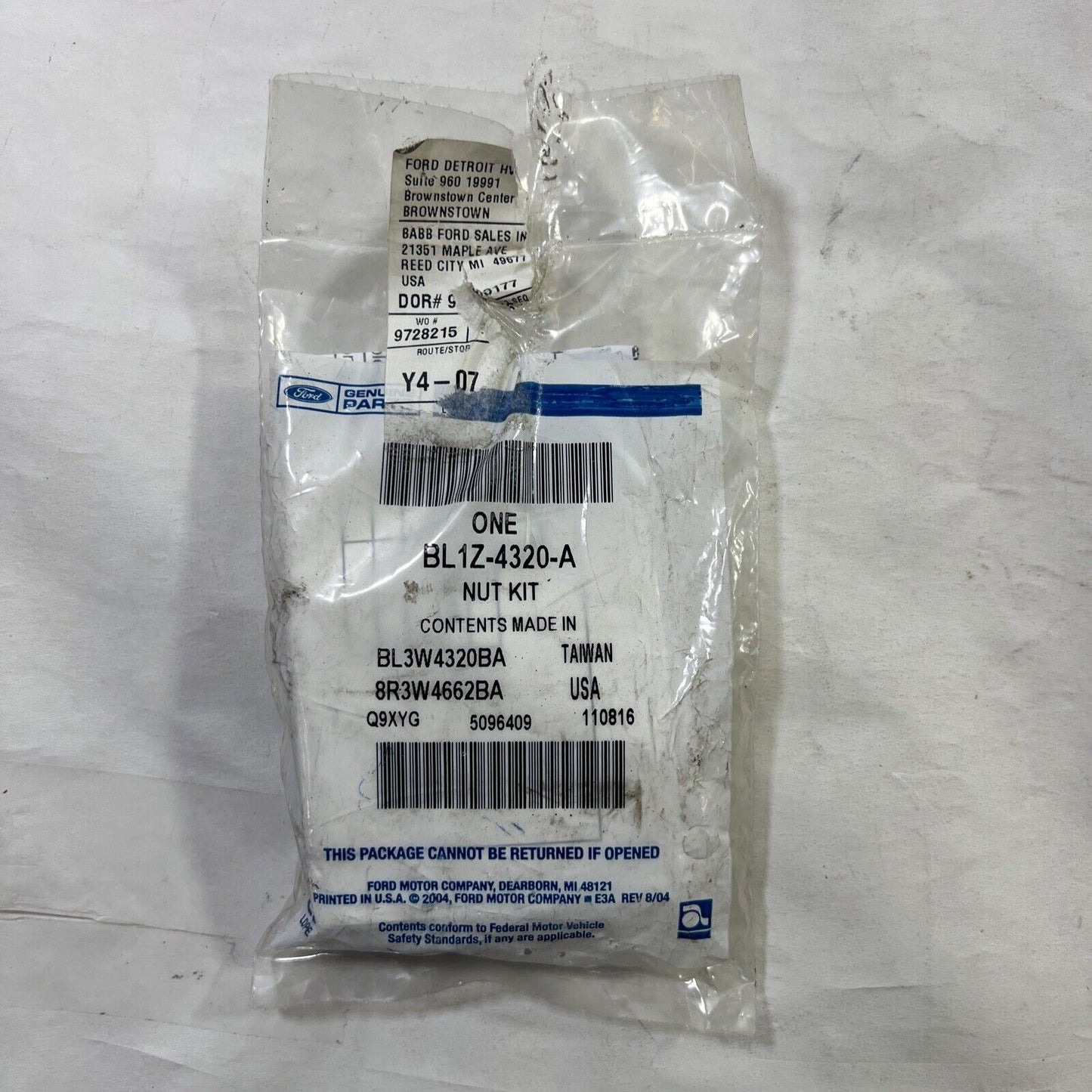 Genuine OEM Ford Nut Locking BL1Z4320A