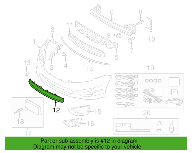 Genuine OEM Ford Fusion Front Bumper Grille Surround 2010-2012 AE5Z17K945A