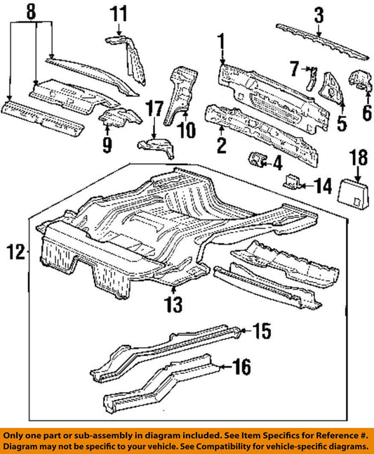 OEM Ford Floor Rails Rear Reinforcement Right F5RZ17C945BB