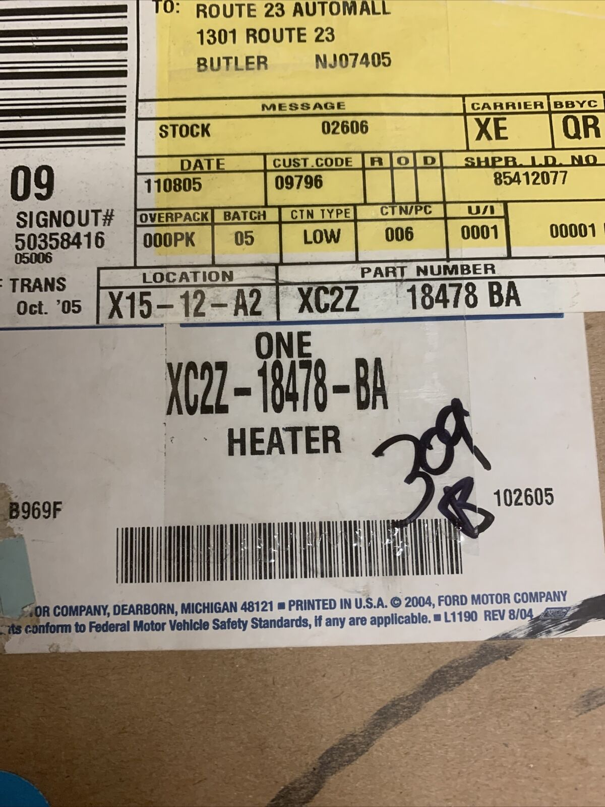 New OEM Ford HVAC Case GENUINE 5.4L V8 XC2Z18478BA