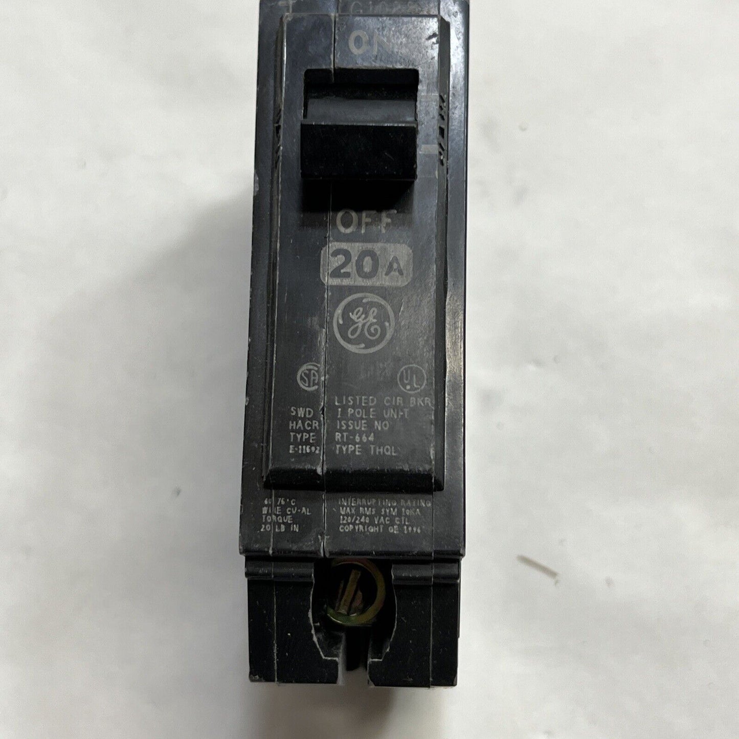 GENERAL ELECTRIC 1 POLE 30 AMP BOLT-IN TYPE THQB RT 664 CIRCUIT BREAKER
