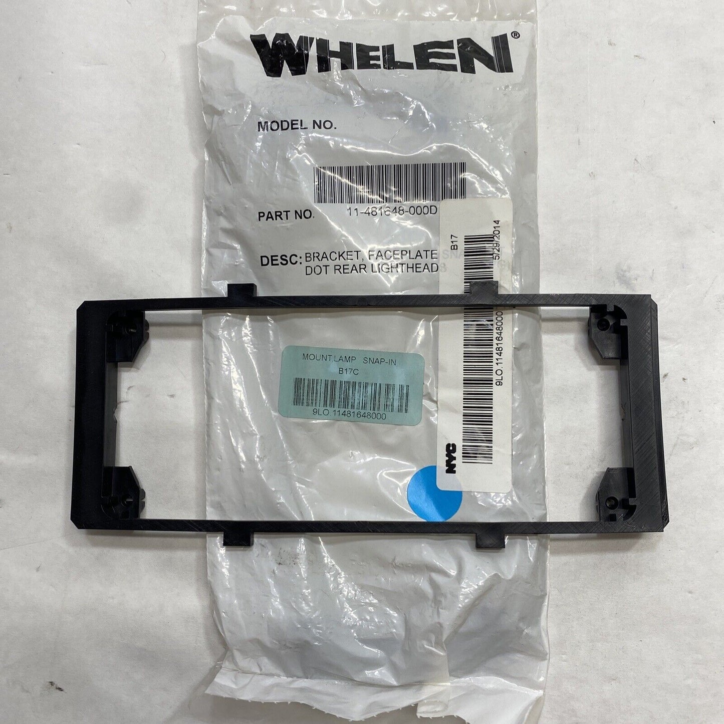 New Whelen 11-481648-000D Snap-In Nylon Mounting Bracket for Rear Lightheads